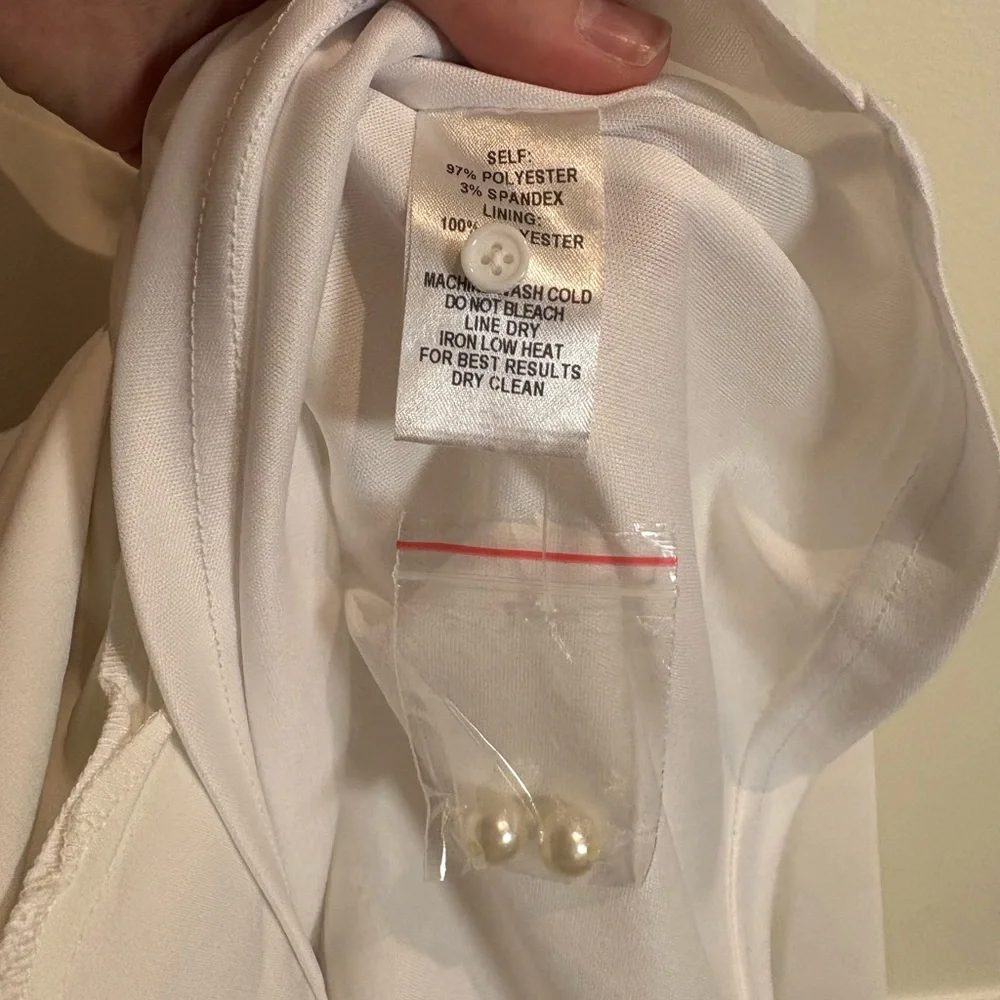 Lulus NWOT Faux Pearl Adore You White Skater Dress Size Small - Picture 10 of 10